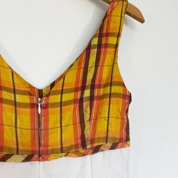 Trina Turk Vintage Orange Plaid & White Dress - Picture 9 of 10